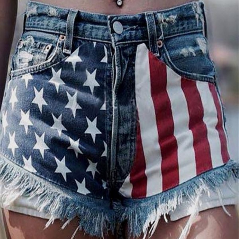 American Flag denim brand new shorts
